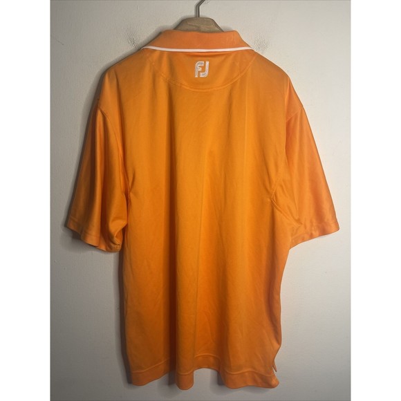 Footjoy FJ Mens Polo Sz L Orange Old Memorial Golf Course Logo ProDry - Picture 6 of 8